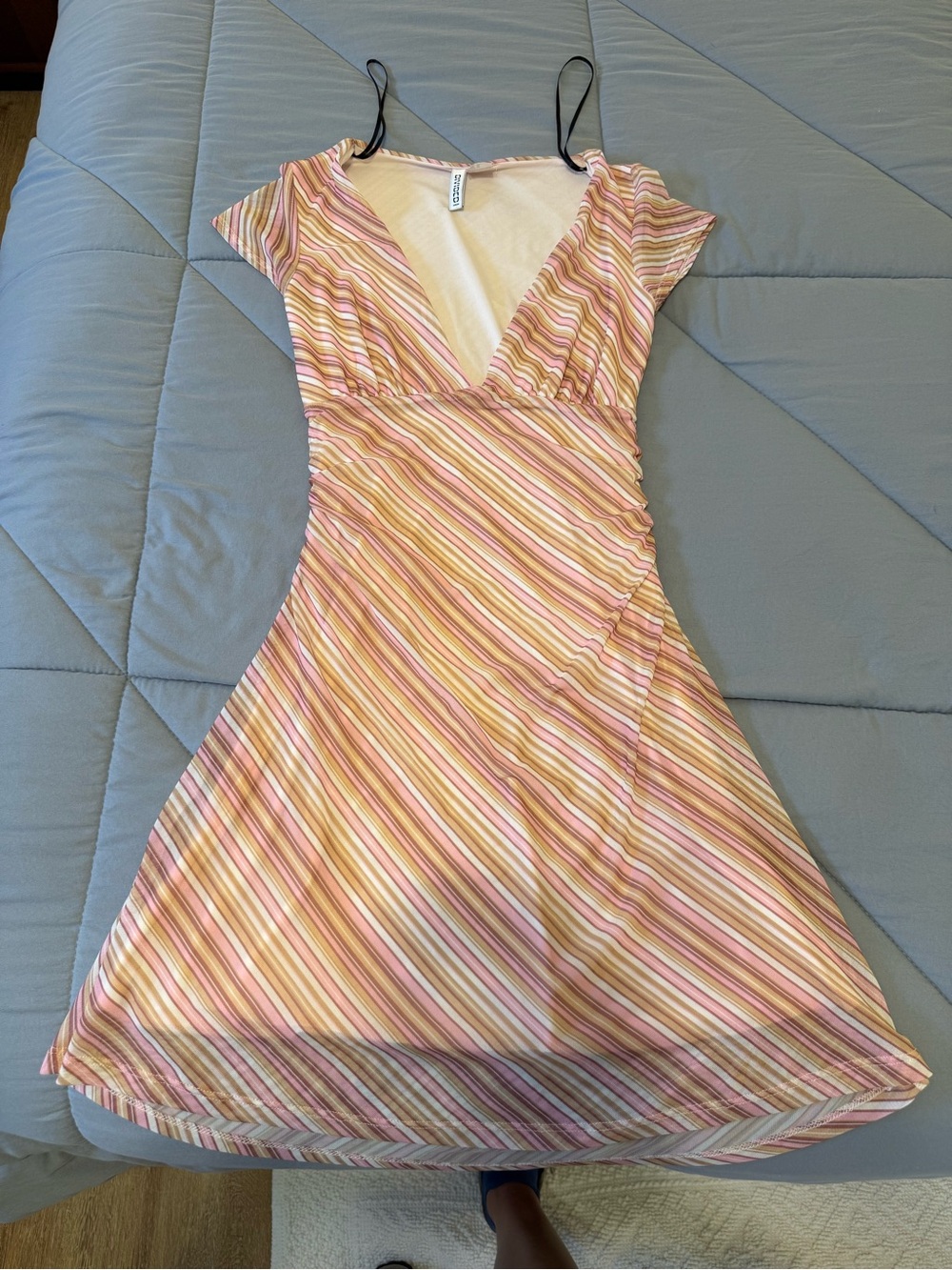 H&M pink striped dress-  size XS